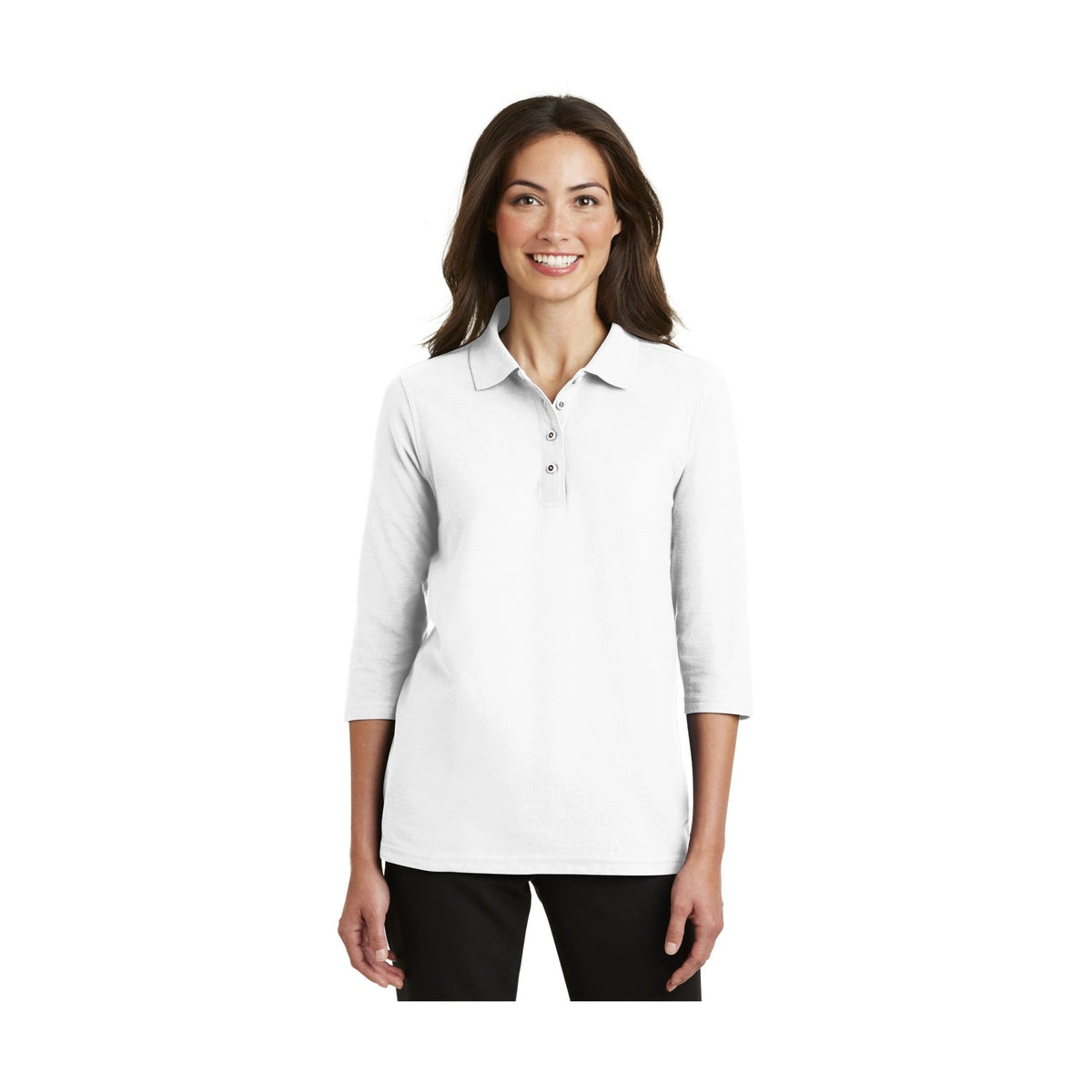 Port Authority Women's Silk Touch 3/4-Sleeve Polo-1