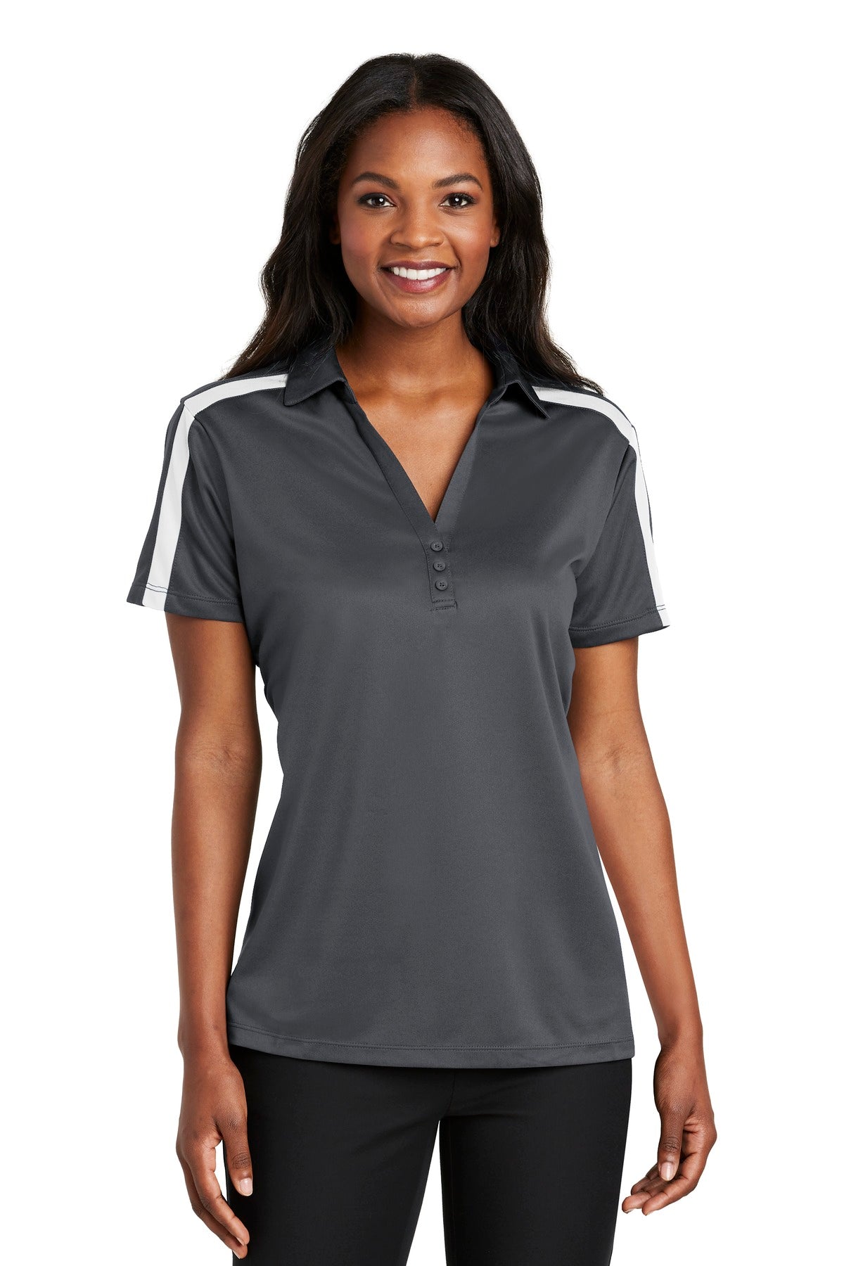 Port Authority Women's Silk Touch Performance Colorblock Stripe Polo
