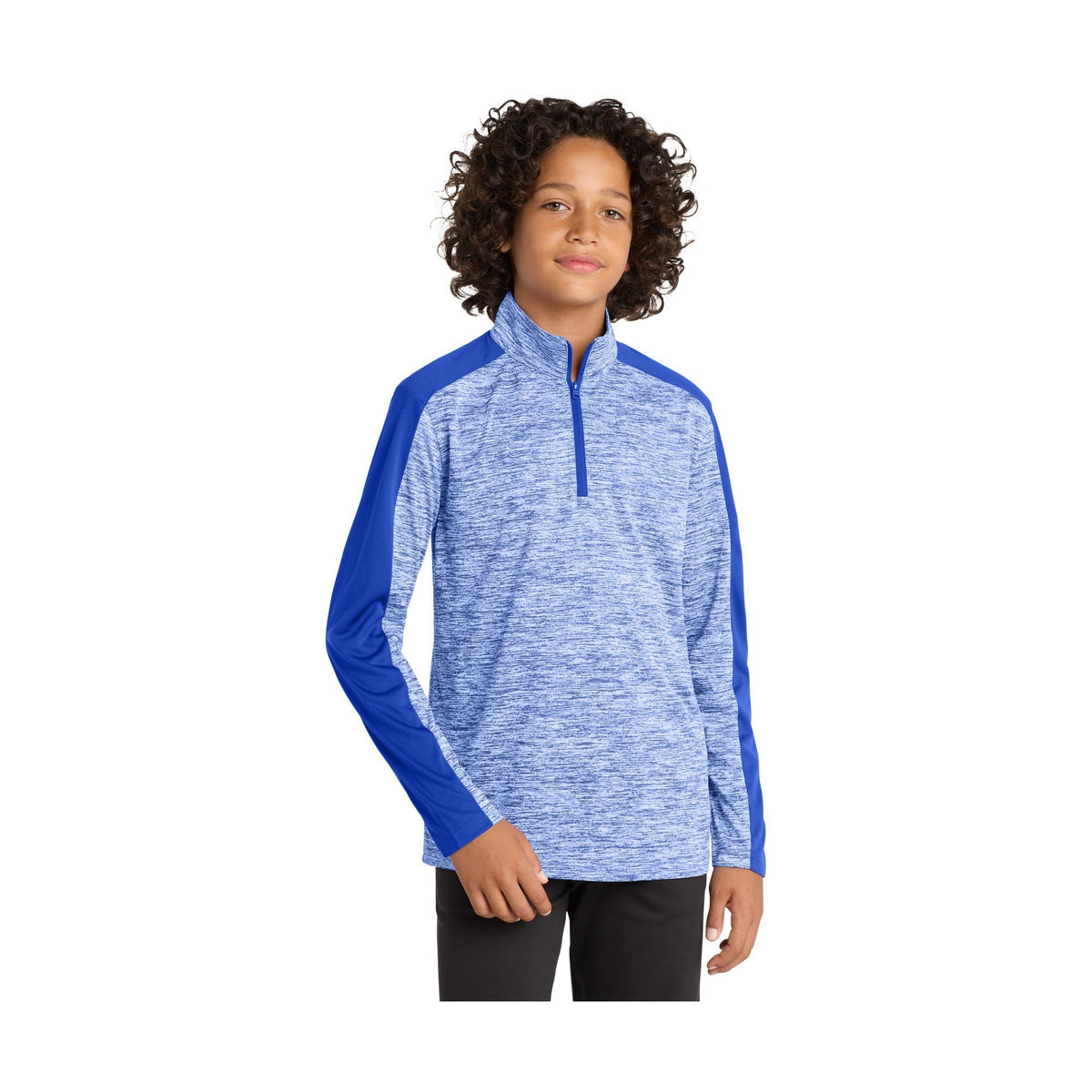 Sport-Tek Youth PosiCharge Electric Heather Colorblock 1/4-Zip Pullover