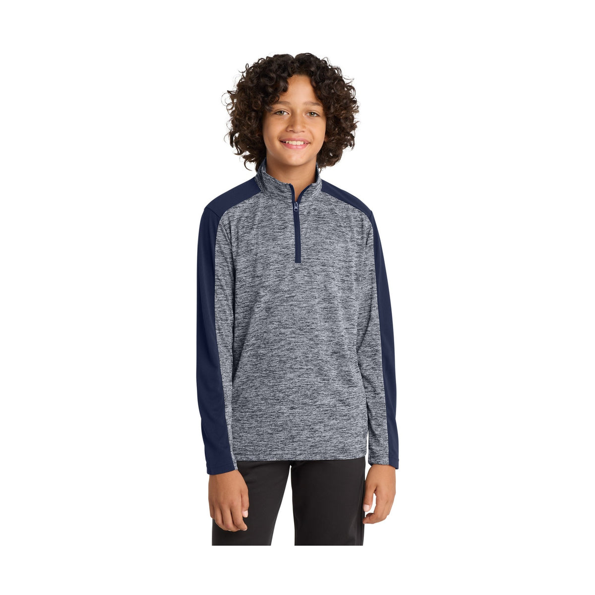 Sport-Tek Youth PosiCharge Electric Heather Colorblock 1/4-Zip Pullover