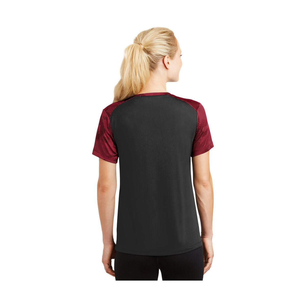 Sport-Tek Women's CamoHex Colorblock V-Neck Tee-2