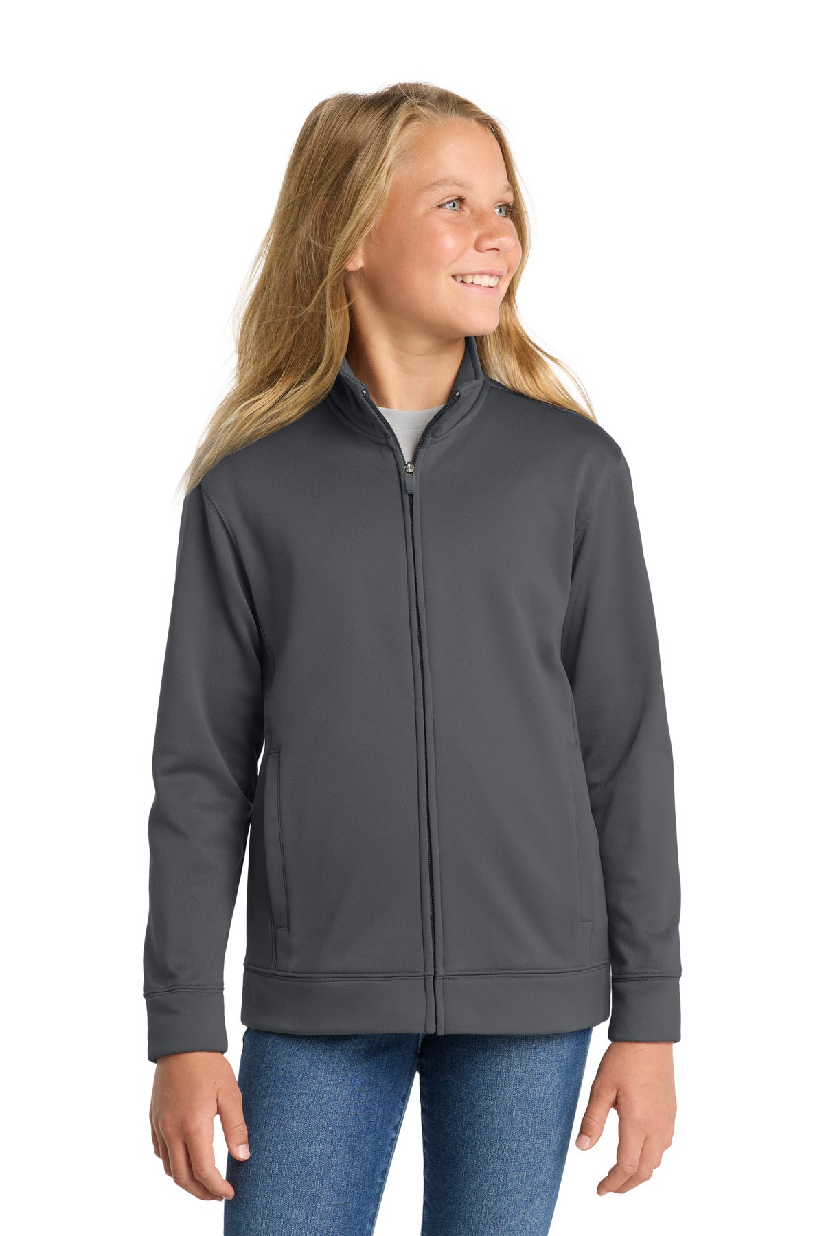 Sport-Tek Youth Sport-Wick Fleece Full-Zip Jacket
