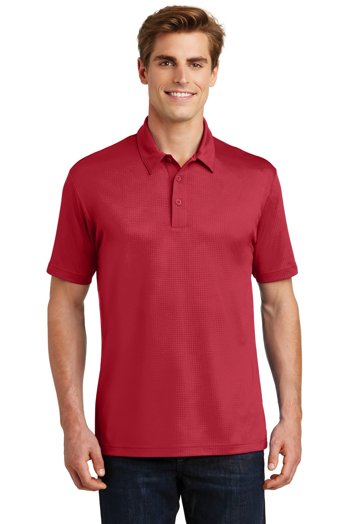 Sport-Tek Men's Embossed PosiCharge Tough Polo