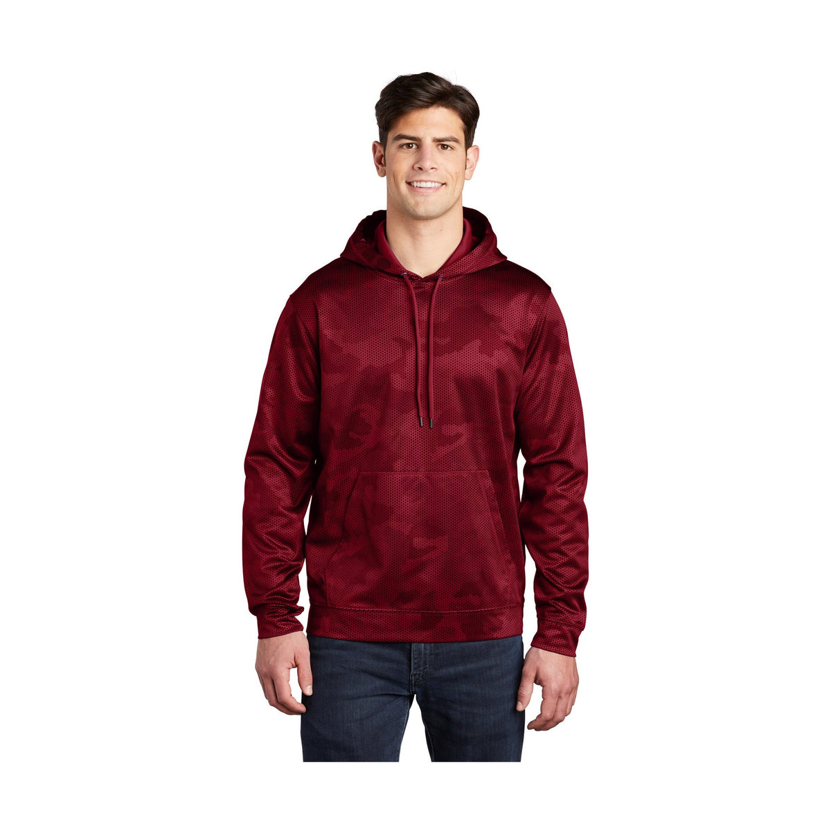 Sport-Tek Men's Sport-Wick CamoHex Fleece Hooded Pullover