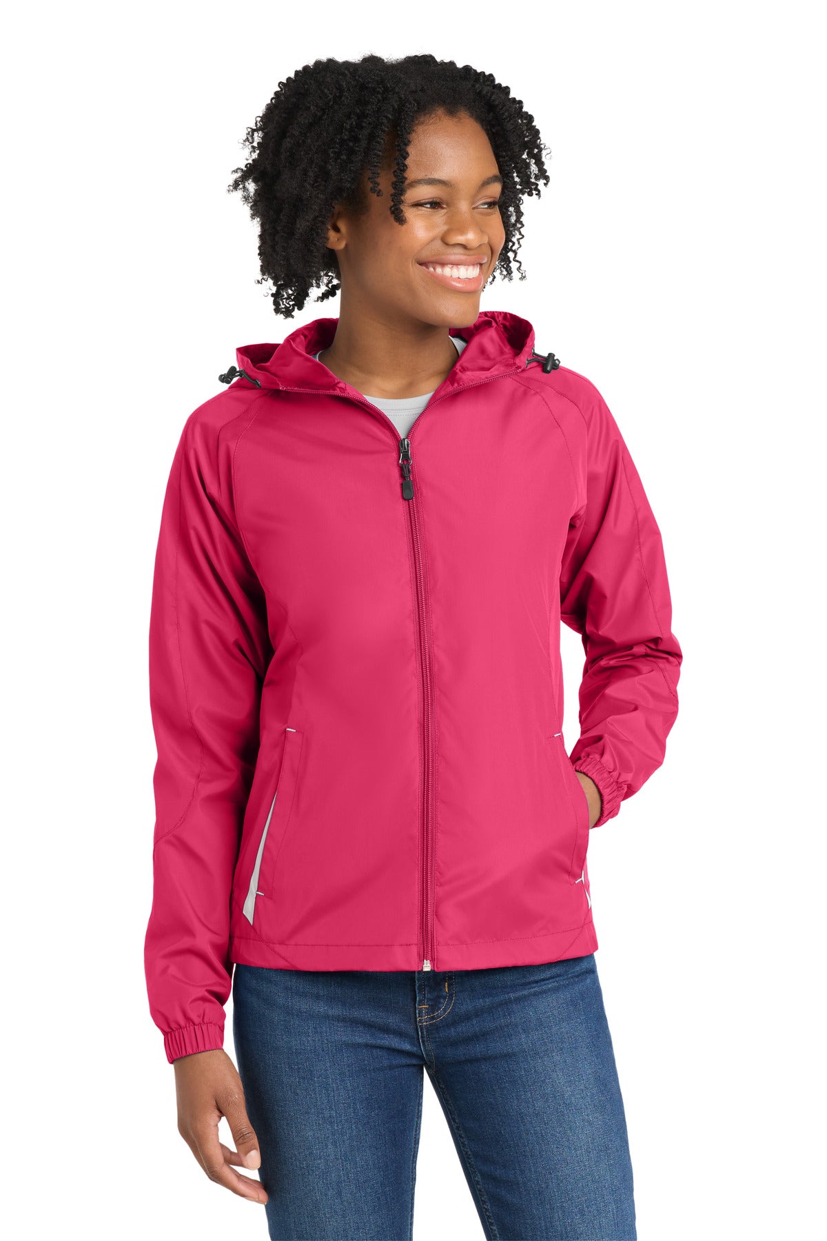 Sport-Tek Women's Colorblock Hooded Raglan Jacket