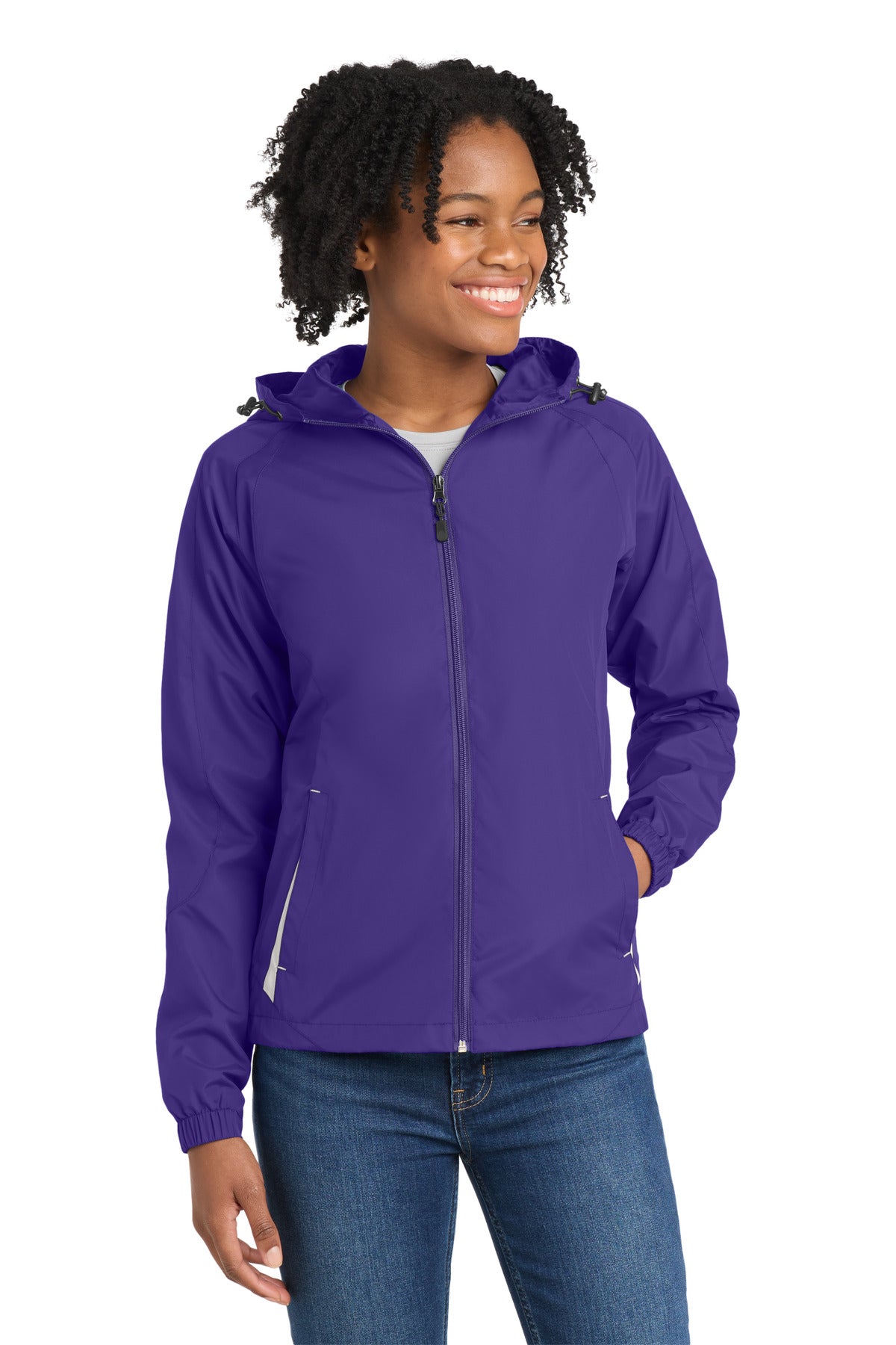 Sport-Tek Women's Colorblock Hooded Raglan Jacket