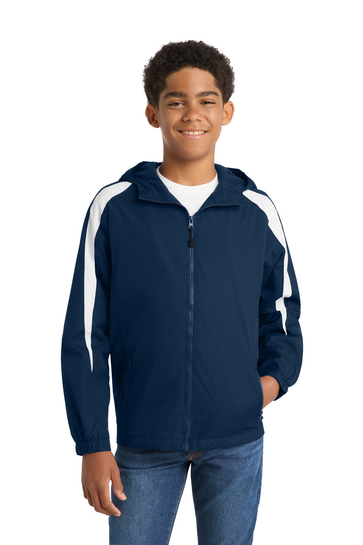 Sport-Tek Youth Fleece-Lined Colorblock Jacket