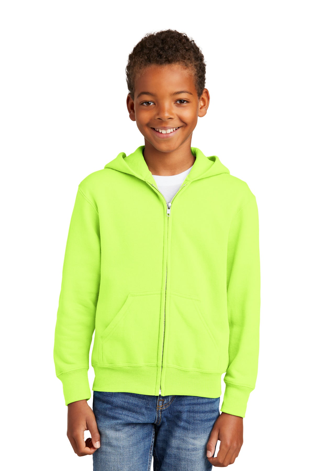 Port & Co Youth Core Fleece Full-Zip Hooded Sweatshirt