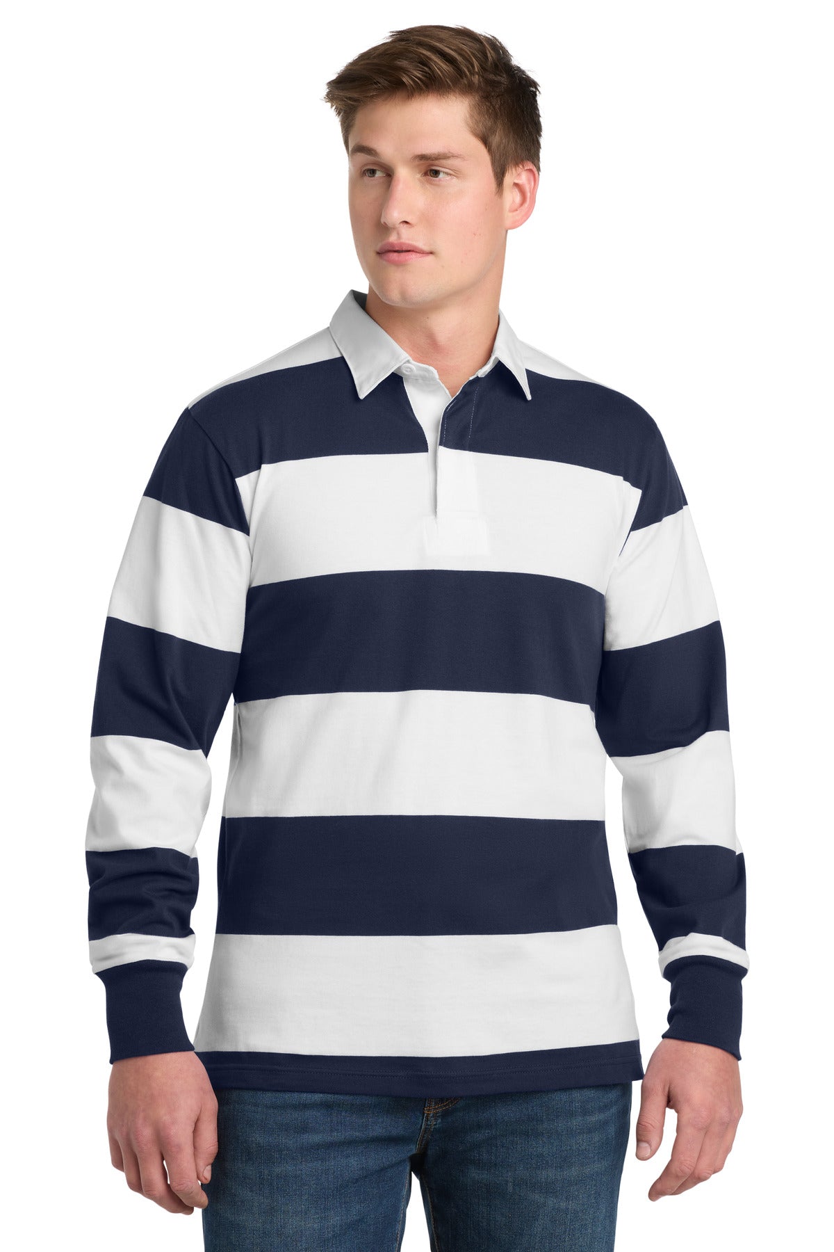 Sport-Tek Men's Classic Long Sleeve Rugby Polo