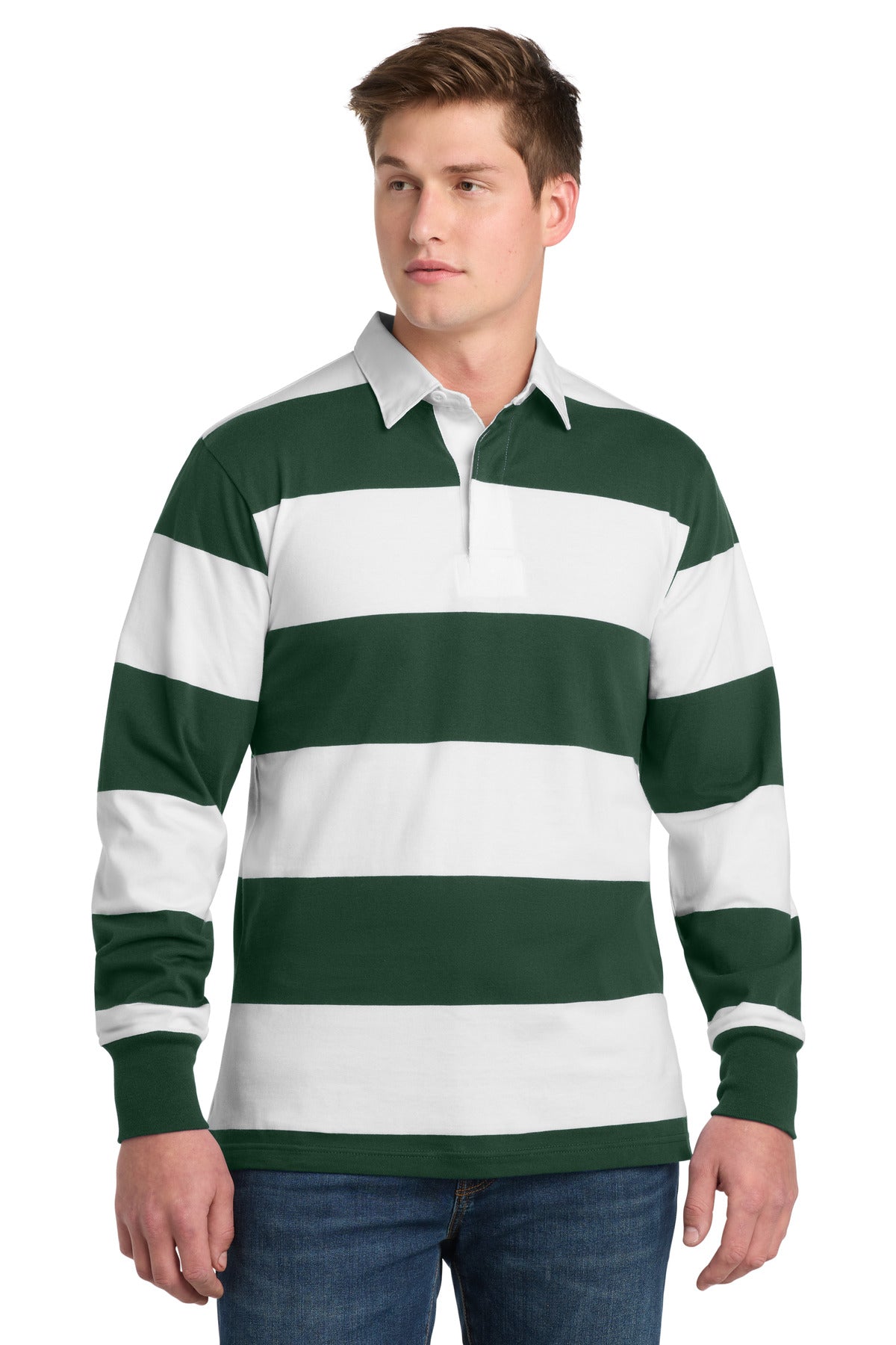 Sport-Tek Men's Classic Long Sleeve Rugby Polo