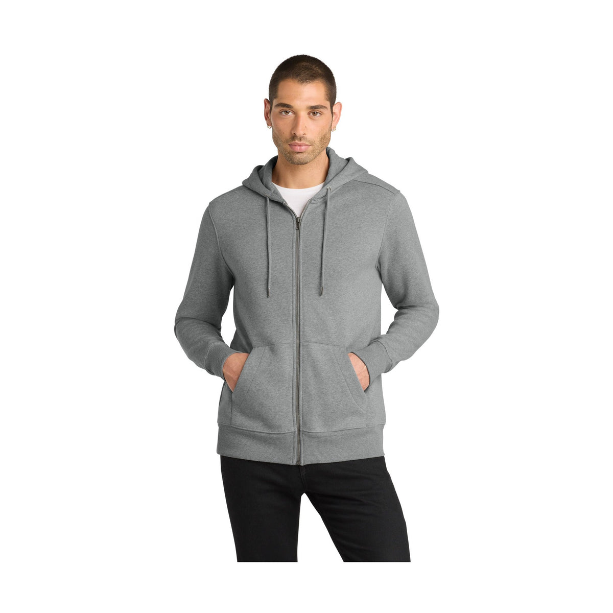 District Men's Perfect Weight Fleece Full-Zip Hoodie DT1103
