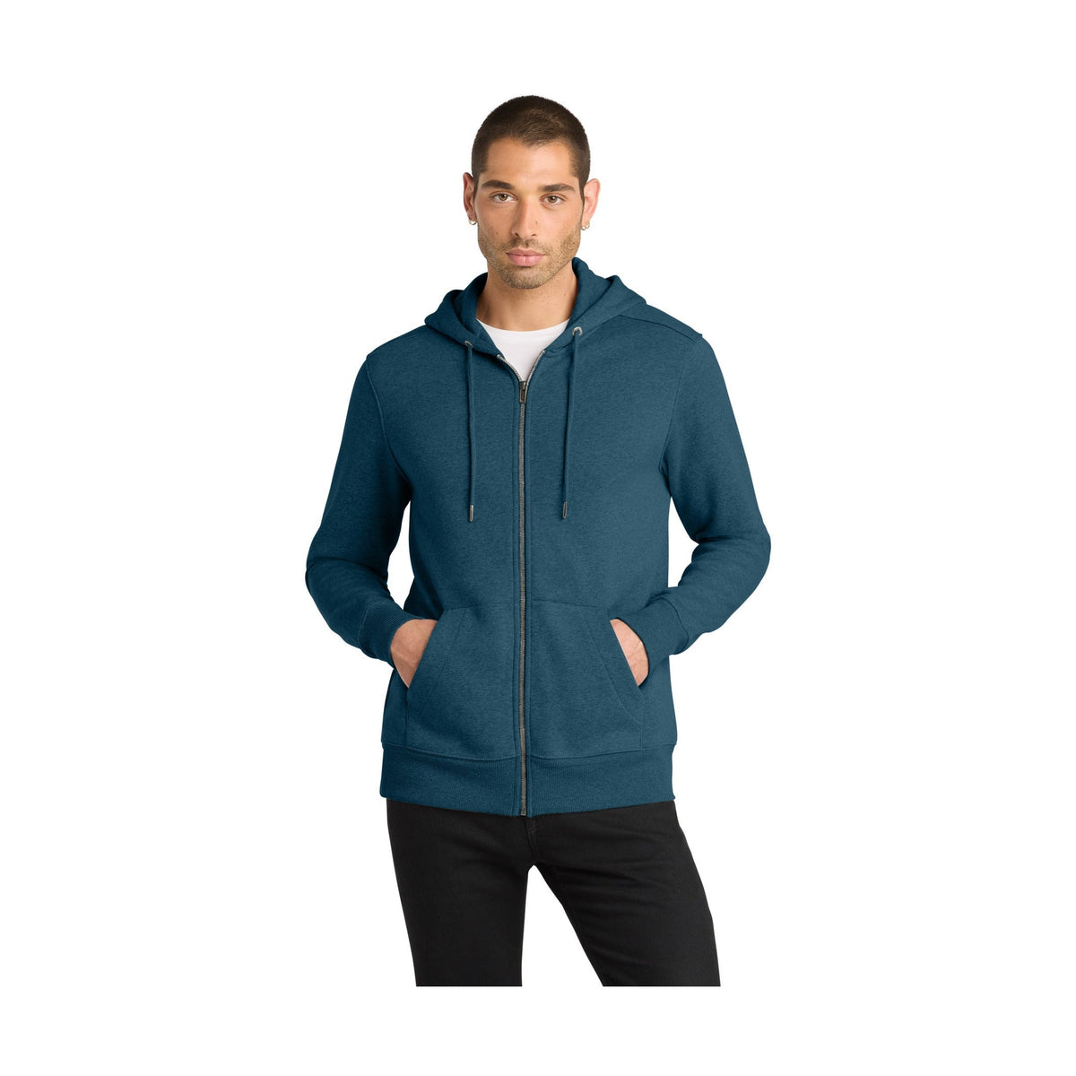 District Men's Perfect Weight Fleece Full-Zip Hoodie DT1103