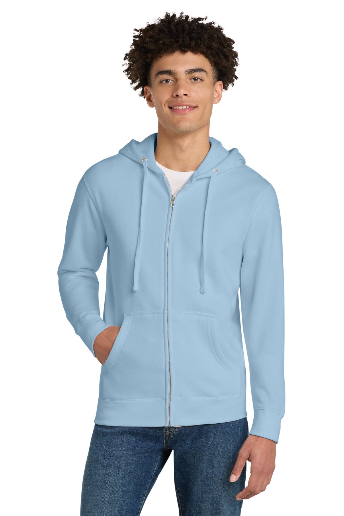 District Men's V.I.T. Fleece Full-Zip Hoodie DT6102