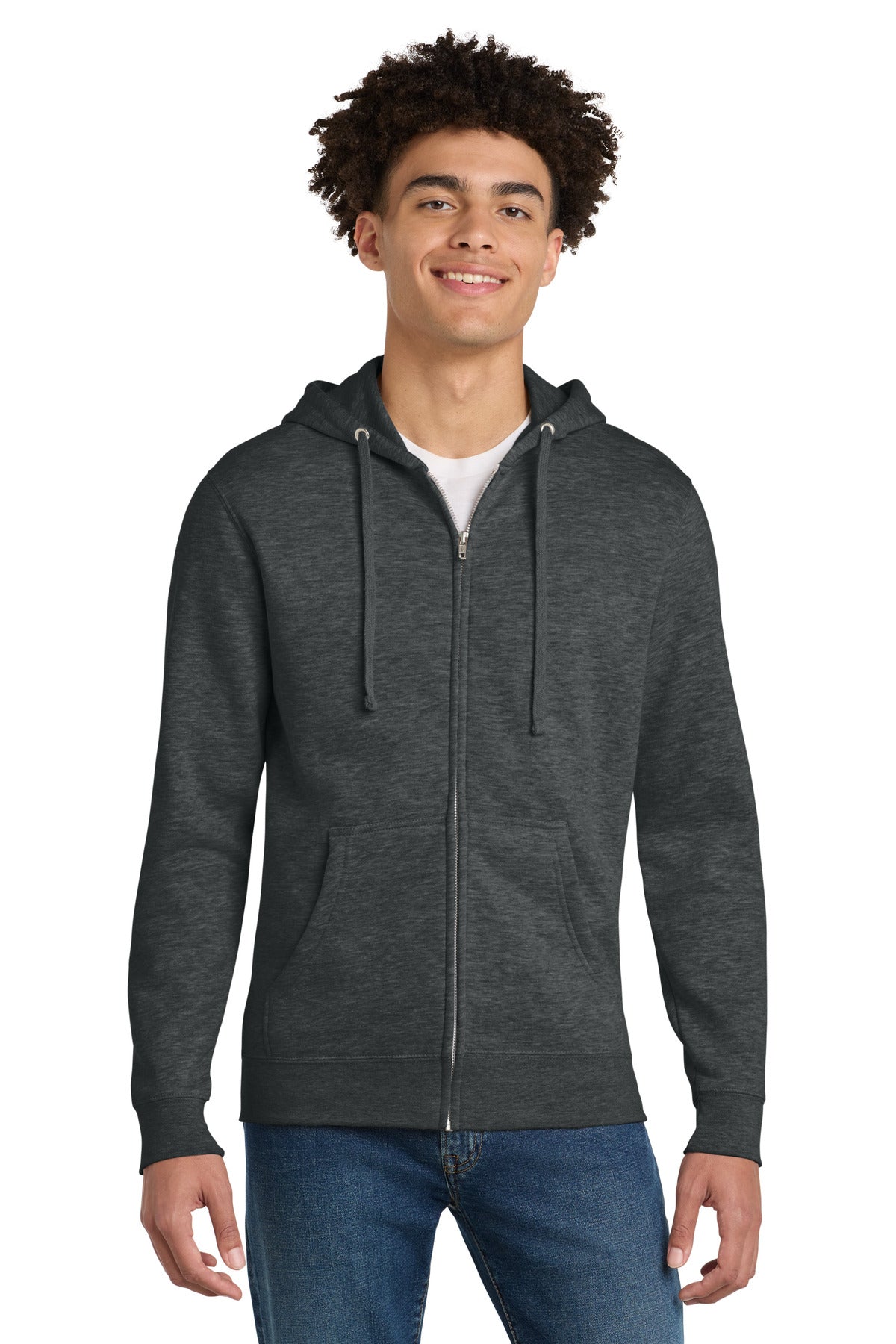 District Men's V.I.T. Fleece Full-Zip Hoodie DT6102