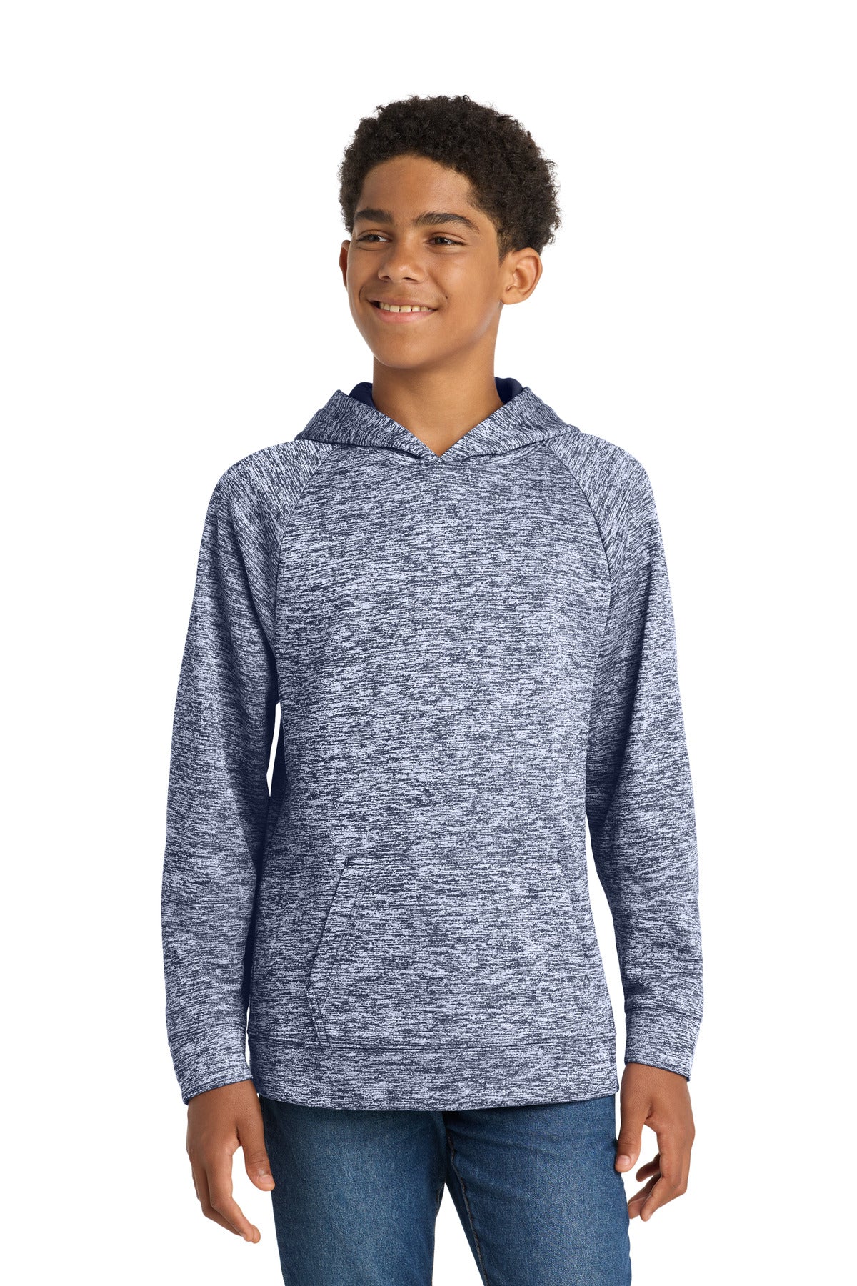 Sport-Tek Youth PosiCharge Electric Heather Fleece Hooded Pullover