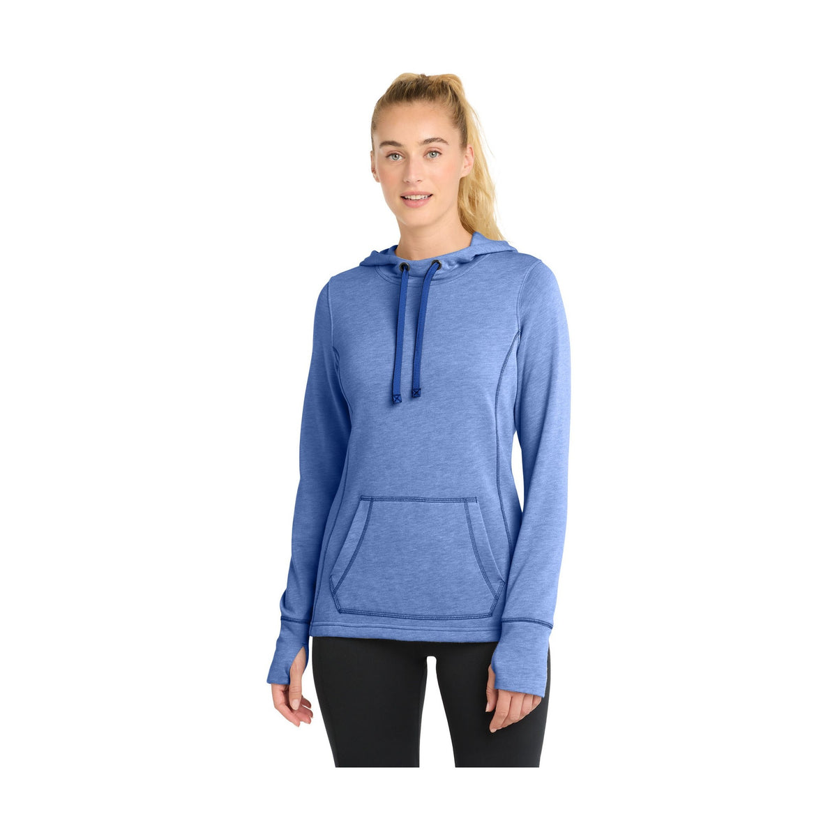 Sport-Tek Women's PosiCharge Tri-Blend Wicking Fleece Hooded Pullover
