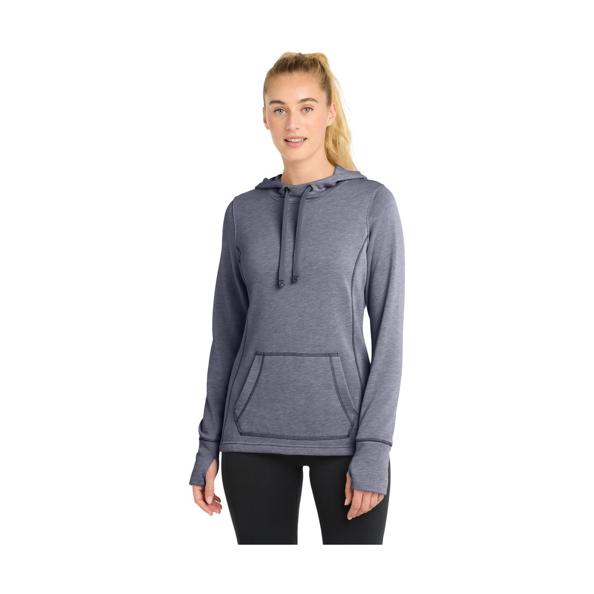 Sport-Tek Women's PosiCharge Tri-Blend Wicking Fleece Hooded Pullover