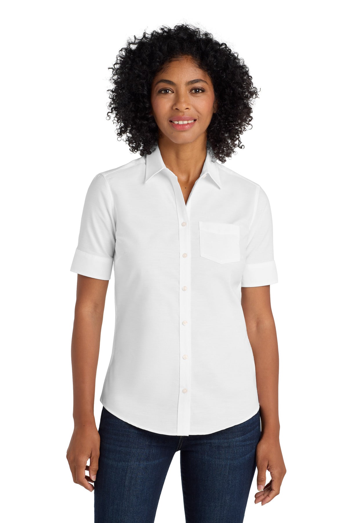 Port Authority Women's Short Sleeve SuperPro Oxford Shirt