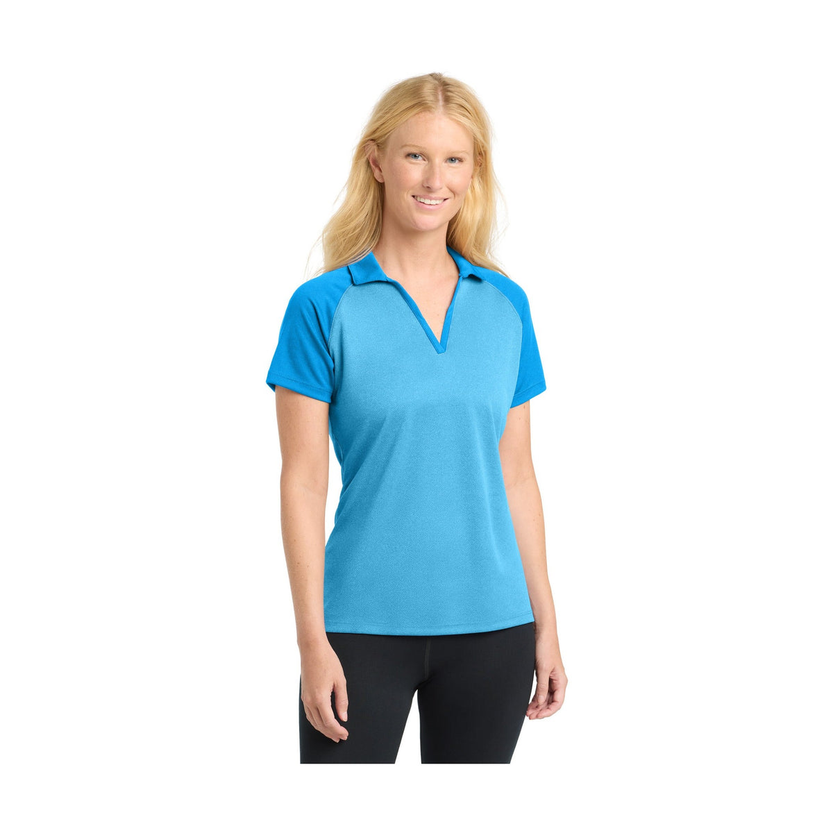 Sport-Tek Women's PosiCharge RacerMesh Raglan Heather Block Polo