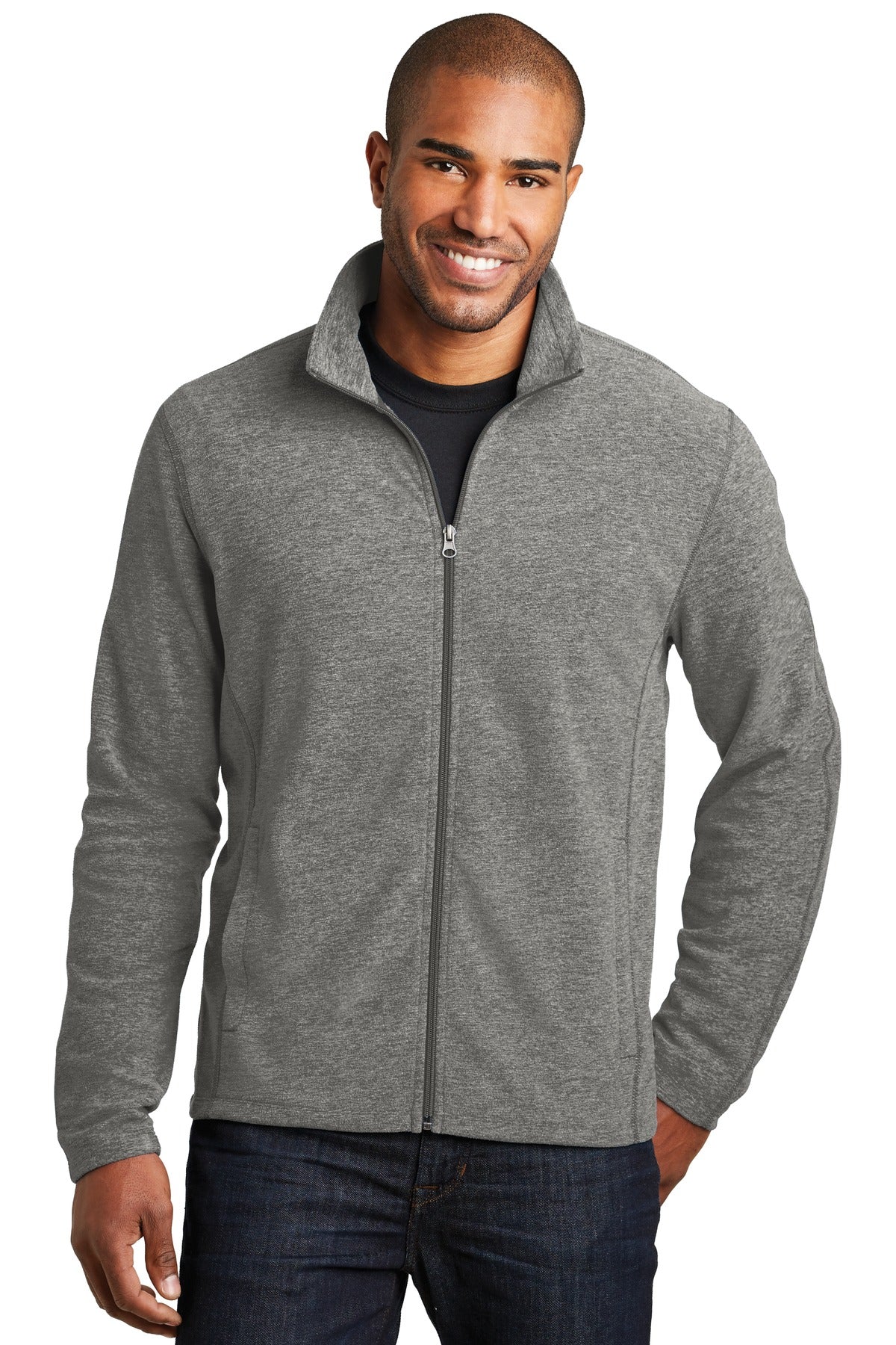 Port Authority Men's Heather Microfleece Full-Zip Jacket