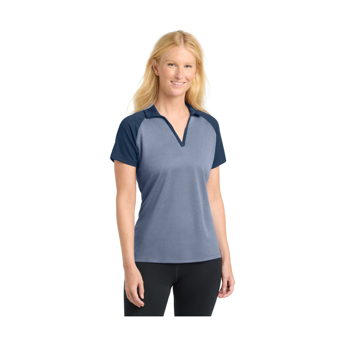 Sport-Tek Women's PosiCharge RacerMesh Raglan Heather Block Polo