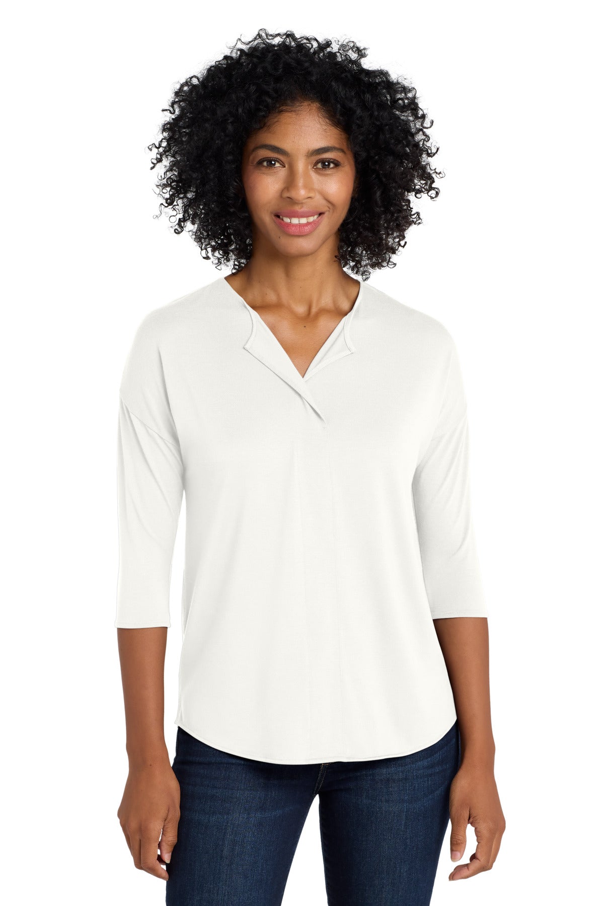 Port Authority Women's Concept 3/4-Sleeve Soft Split Neck Top