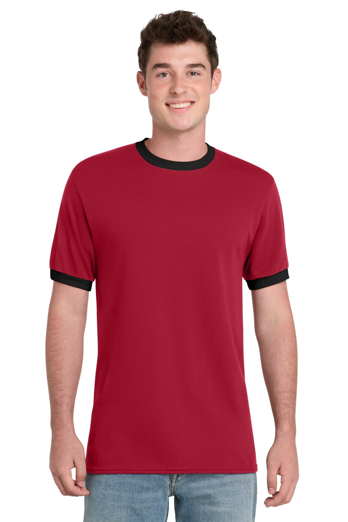 Port & Co Men's Core Cotton Ringer Tee