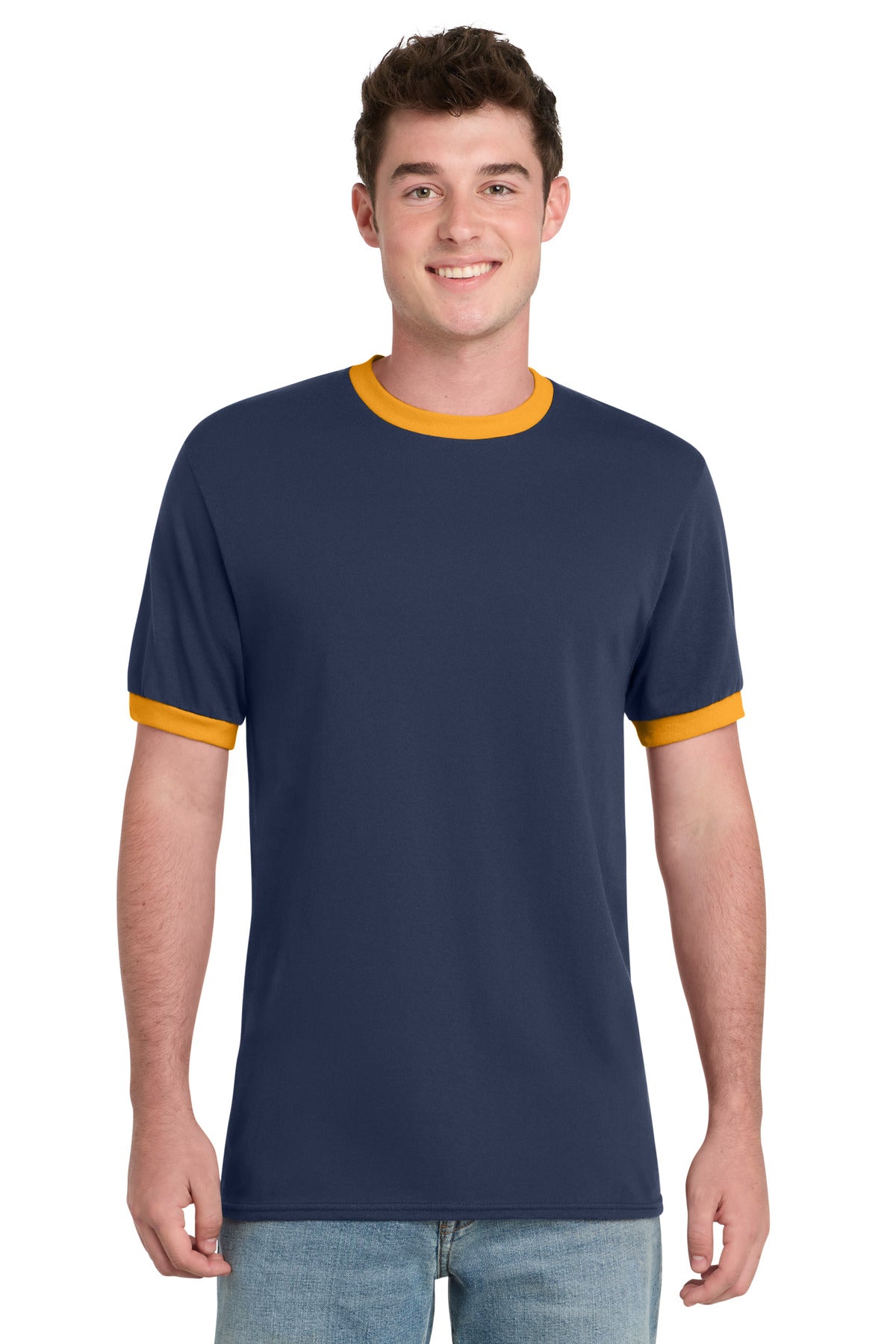 Port & Co Men's Core Cotton Ringer Tee