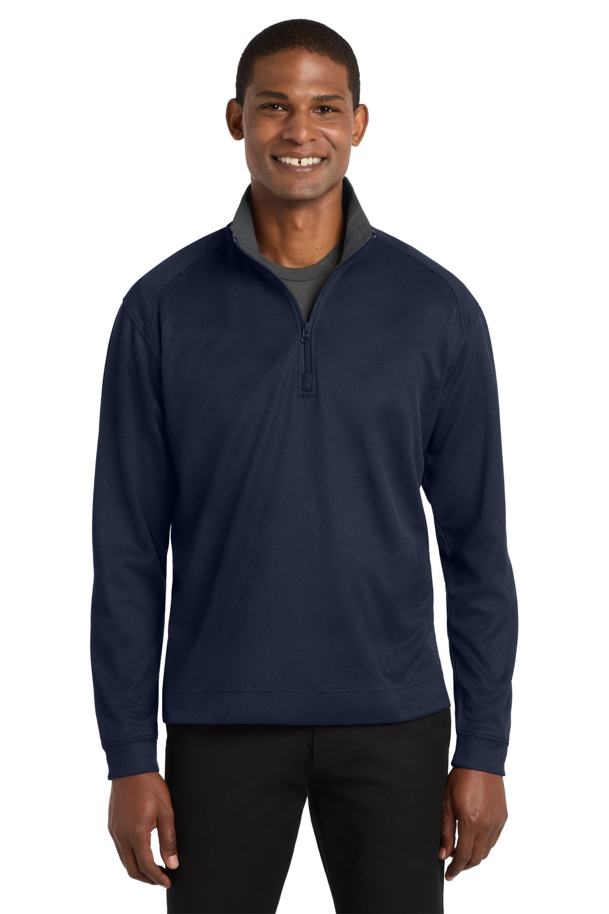 Port Authority Men's Vertical Texture 1/4-Zip Pullover
