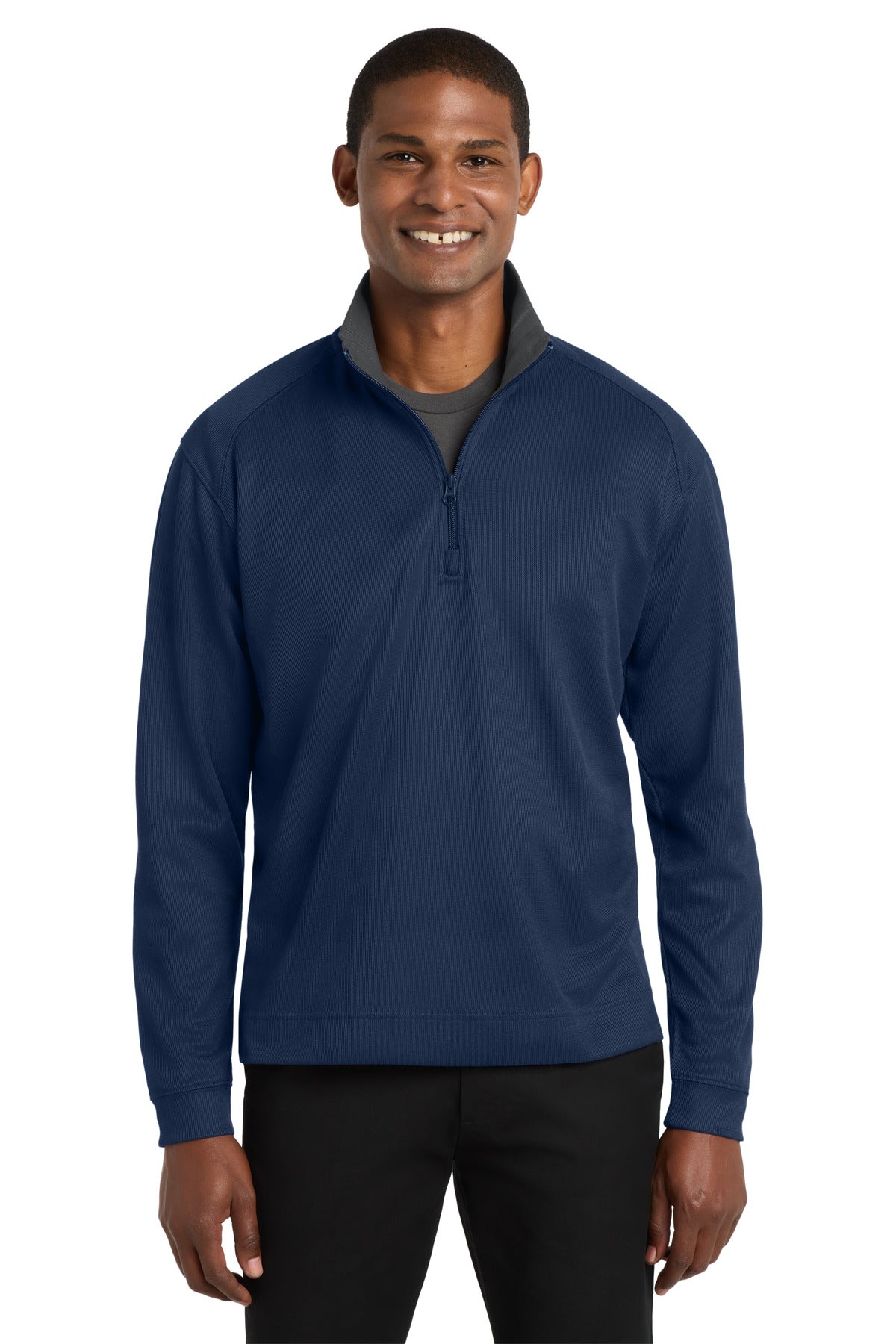 Port Authority Men's Vertical Texture 1/4-Zip Pullover