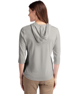 Cutter & Buck Womens Virtue Recycled Featherlight Pique Half Zip Hooded Pullover-4