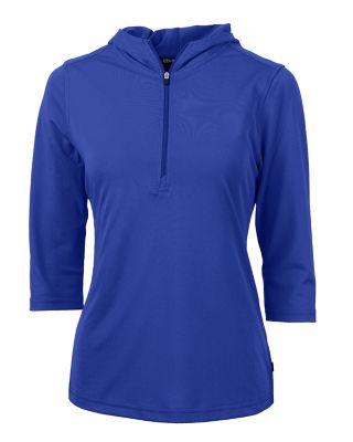 Cutter & Buck Womens Virtue Recycled Featherlight Pique Half Zip Hooded Pullover-5