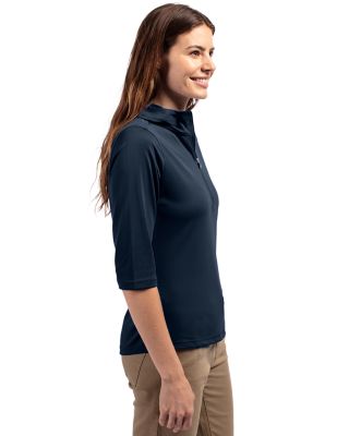 Cutter & Buck Womens Virtue Recycled Featherlight Pique Half Zip Hooded Pullover-6