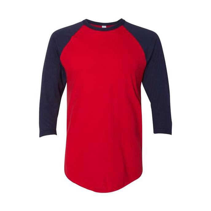 American Apparel Men's 50/50 Raglan Three-Quarter Sleeve Tee-1