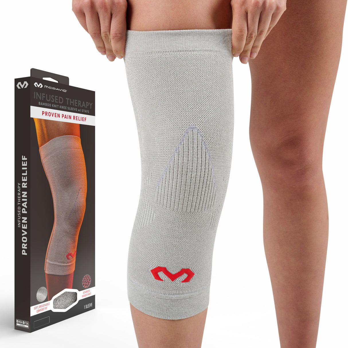 McDavid Infused Knit Knee Sleeve with stay-4