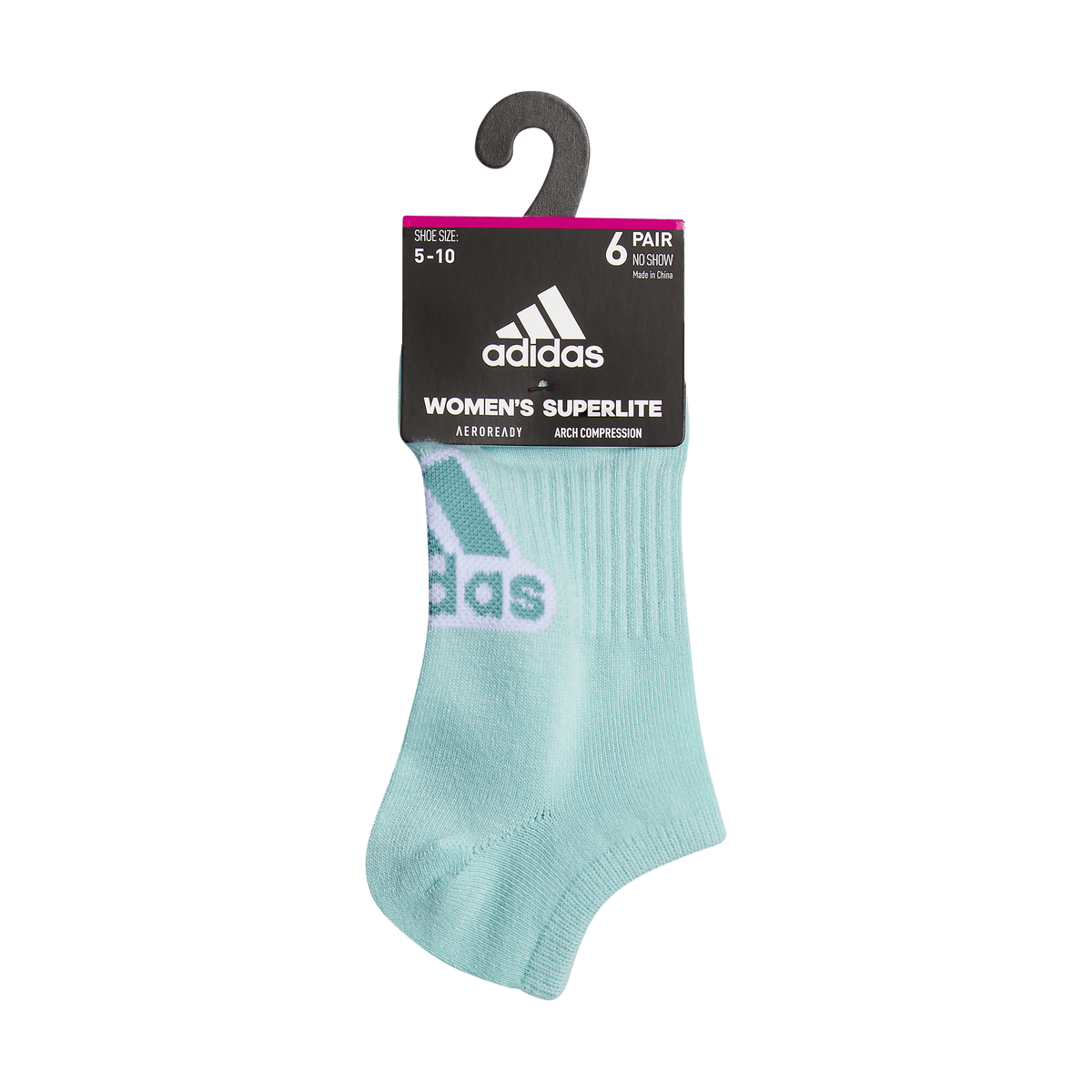 adidas Women's Superlite Classic 6-Pack No Show Sock-8