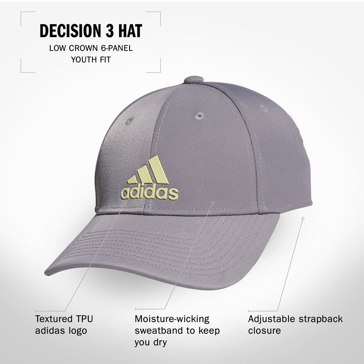 adidas Youth Decision 3 Hat-2