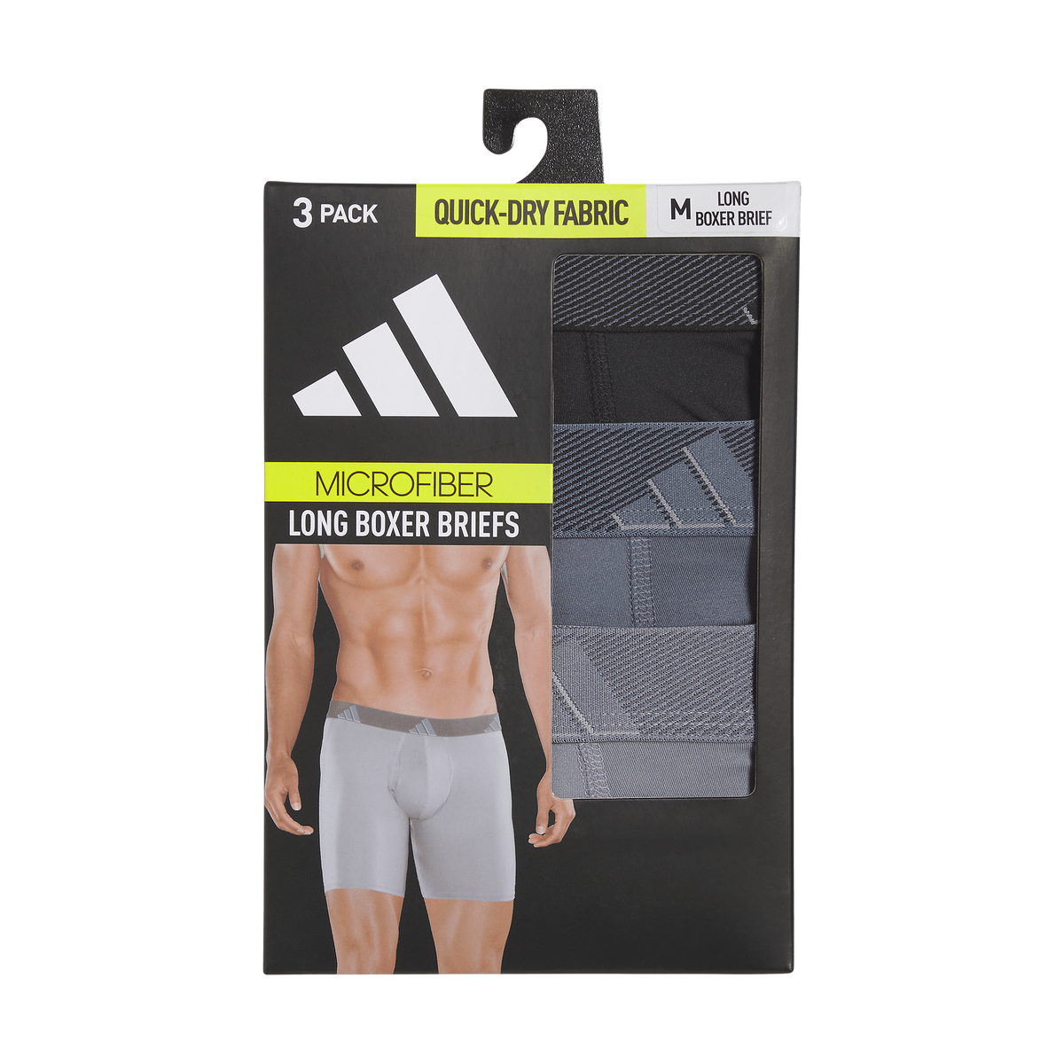 adidas Men's Microfiber 3-Pack Long Boxer Brief-8