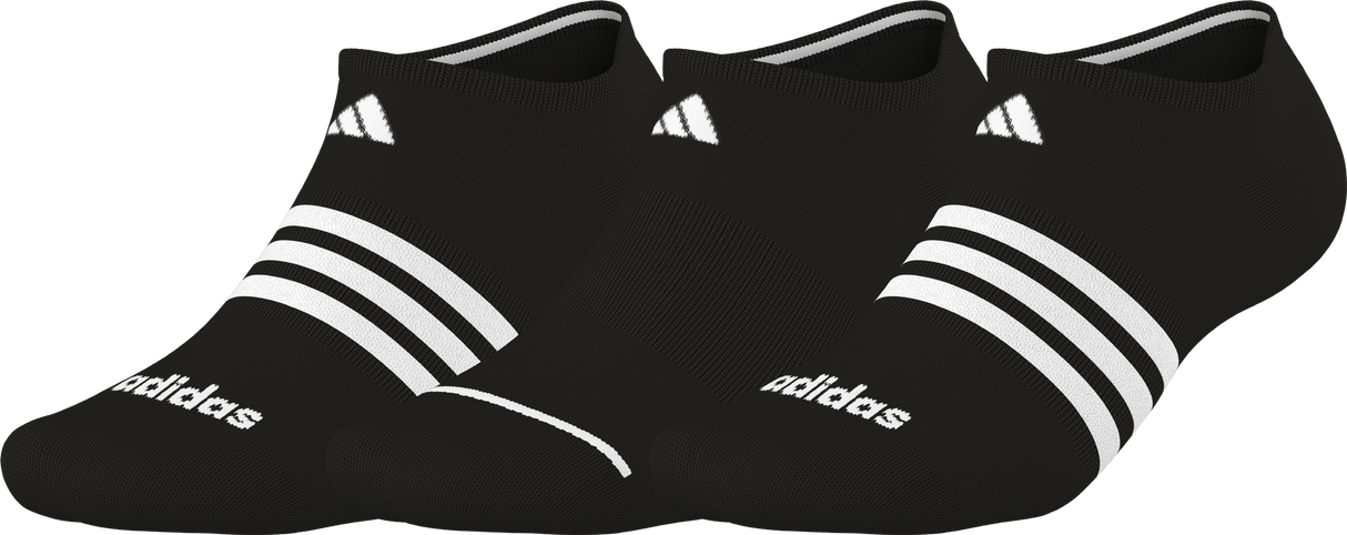 adidas Women's Cushioned 3-Stripe 4.0 3-Pack No Show Sock-1