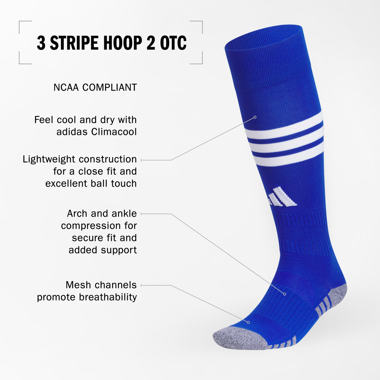 adidas 3 Stripe Hoop 2 OTC Sock-2