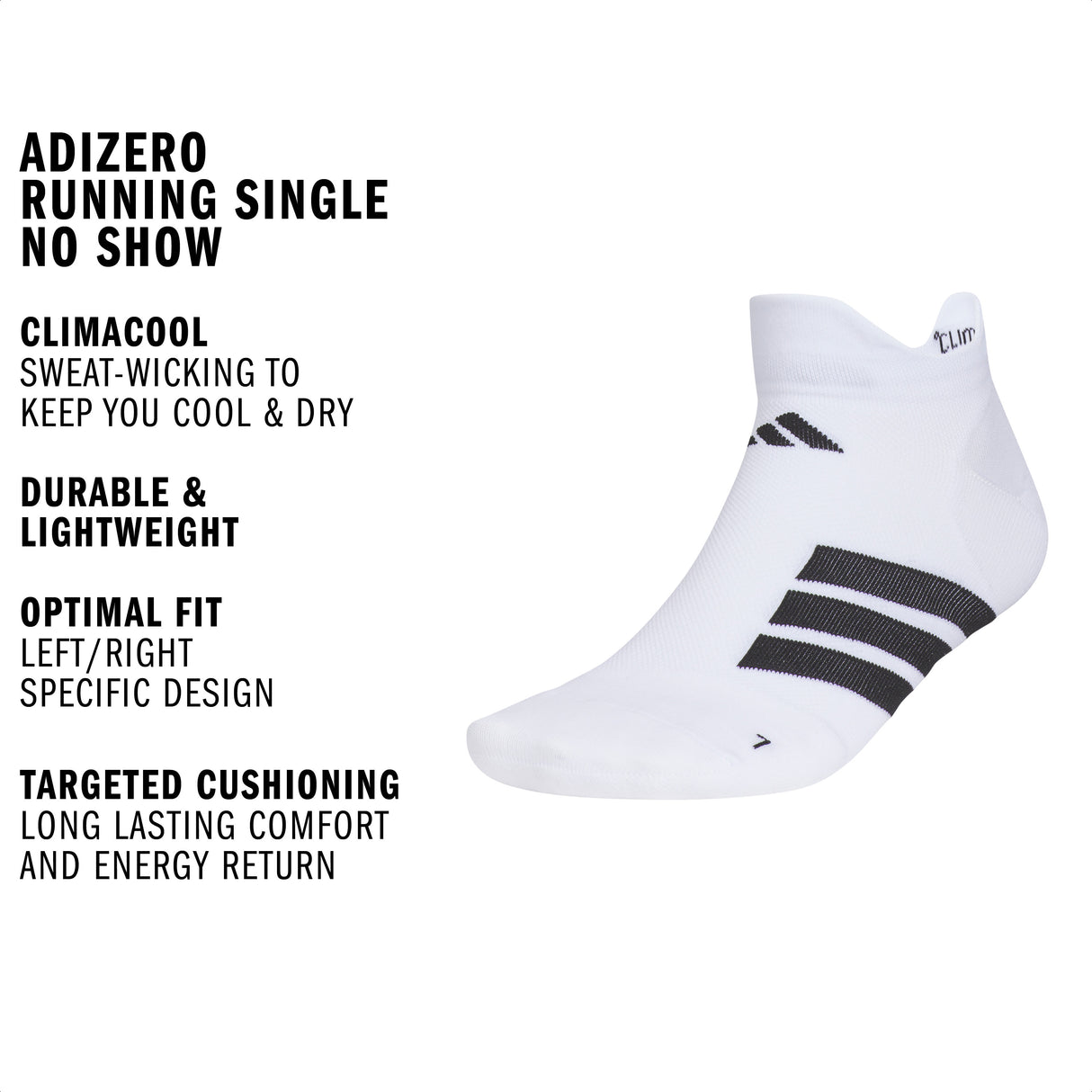 adidas Unisex Adizero Running Single No Show Sock-2