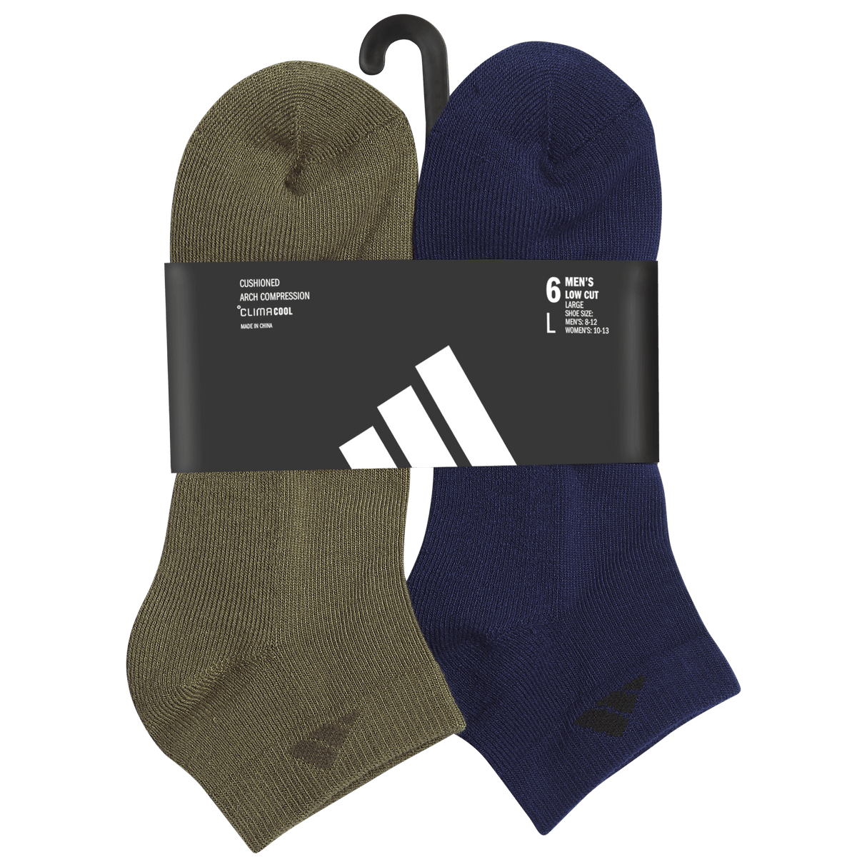 adidas Men's Athletic Cushioned 6-Pack Low Cut Sock-8