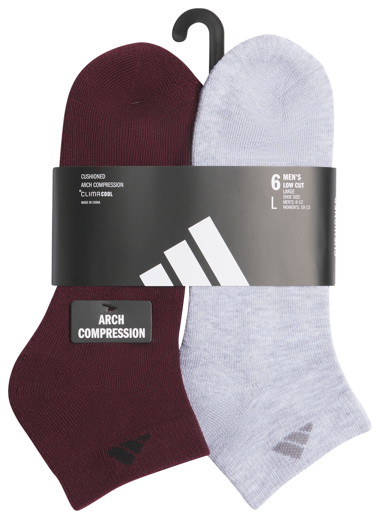 adidas Men's Athletic Cushioned 6-Pack Low Cut Sock-7