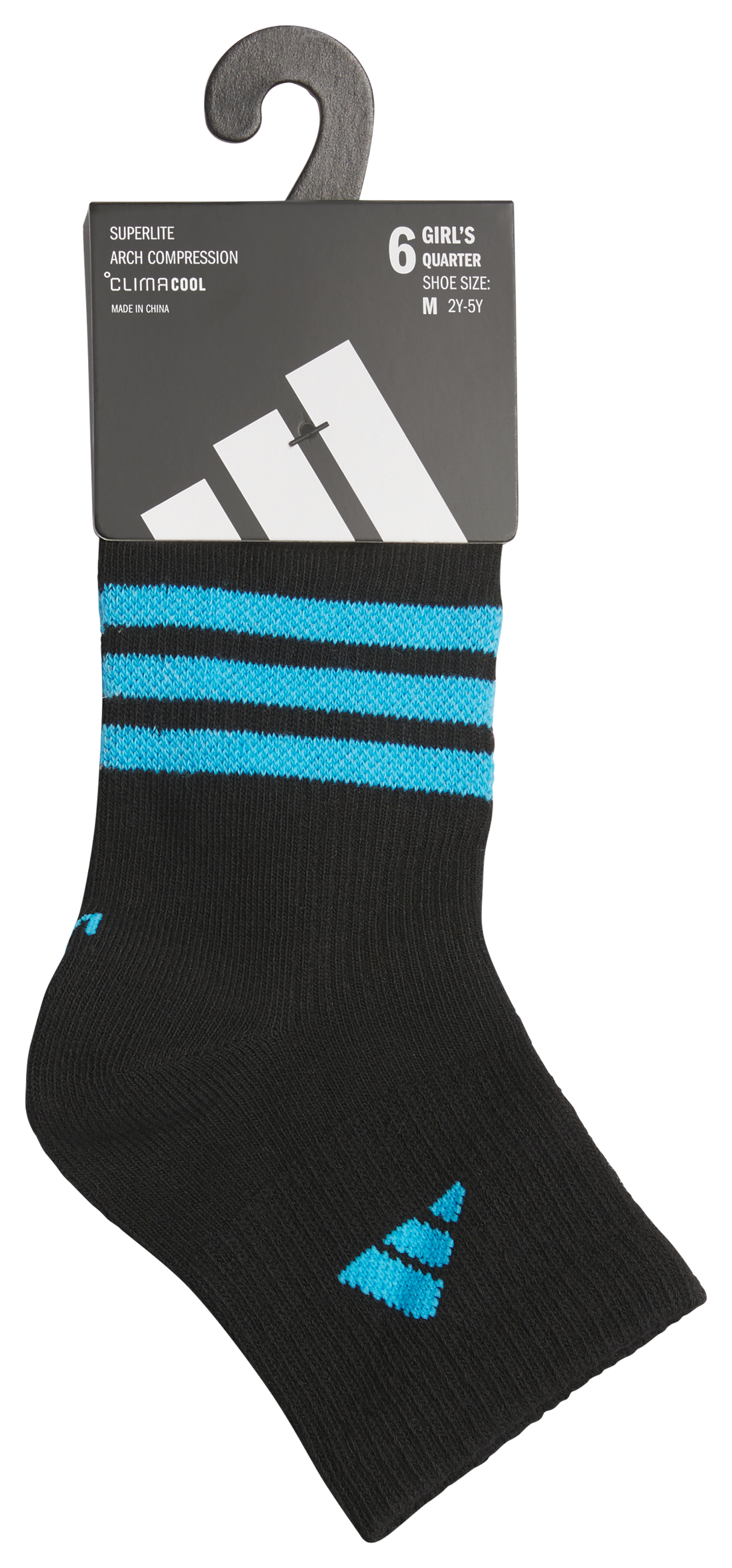 adidas Girl's Superlite 3.0 6-Pack Quarter Sock-8