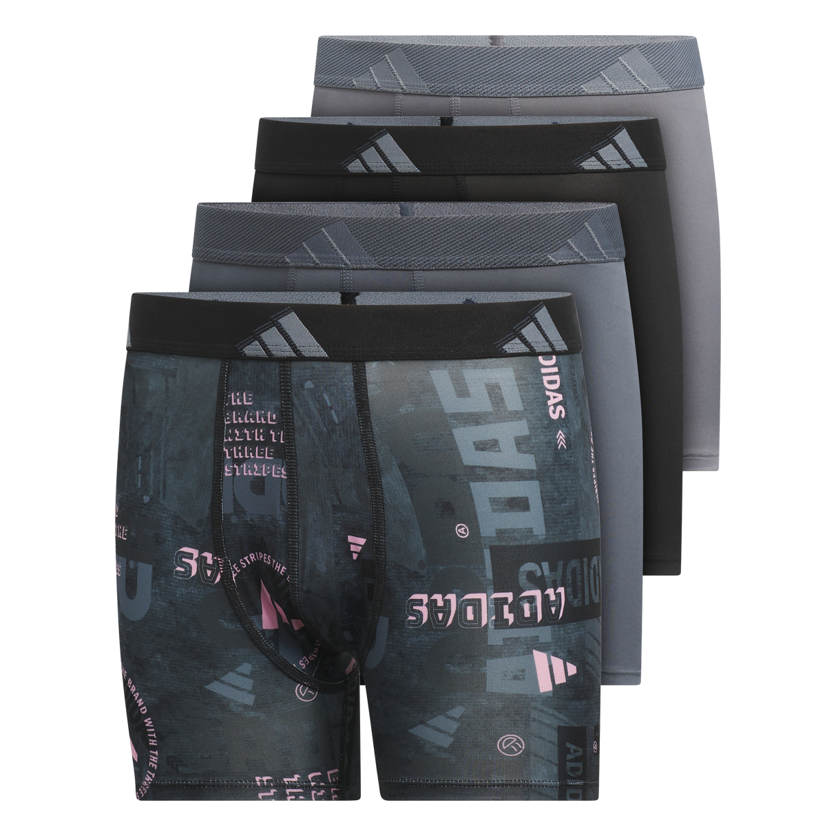 adidas Youth Microfiber Graphic 4-Pack Boxer Brief-1