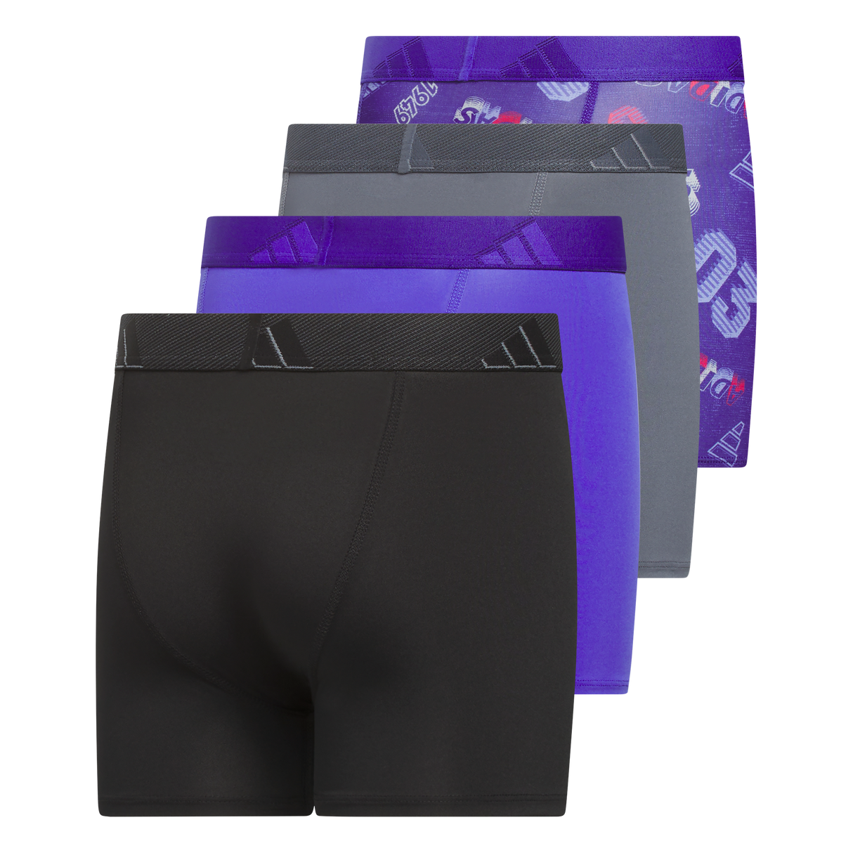 adidas Youth Microfiber Graphic 4-Pack Boxer Brief-2