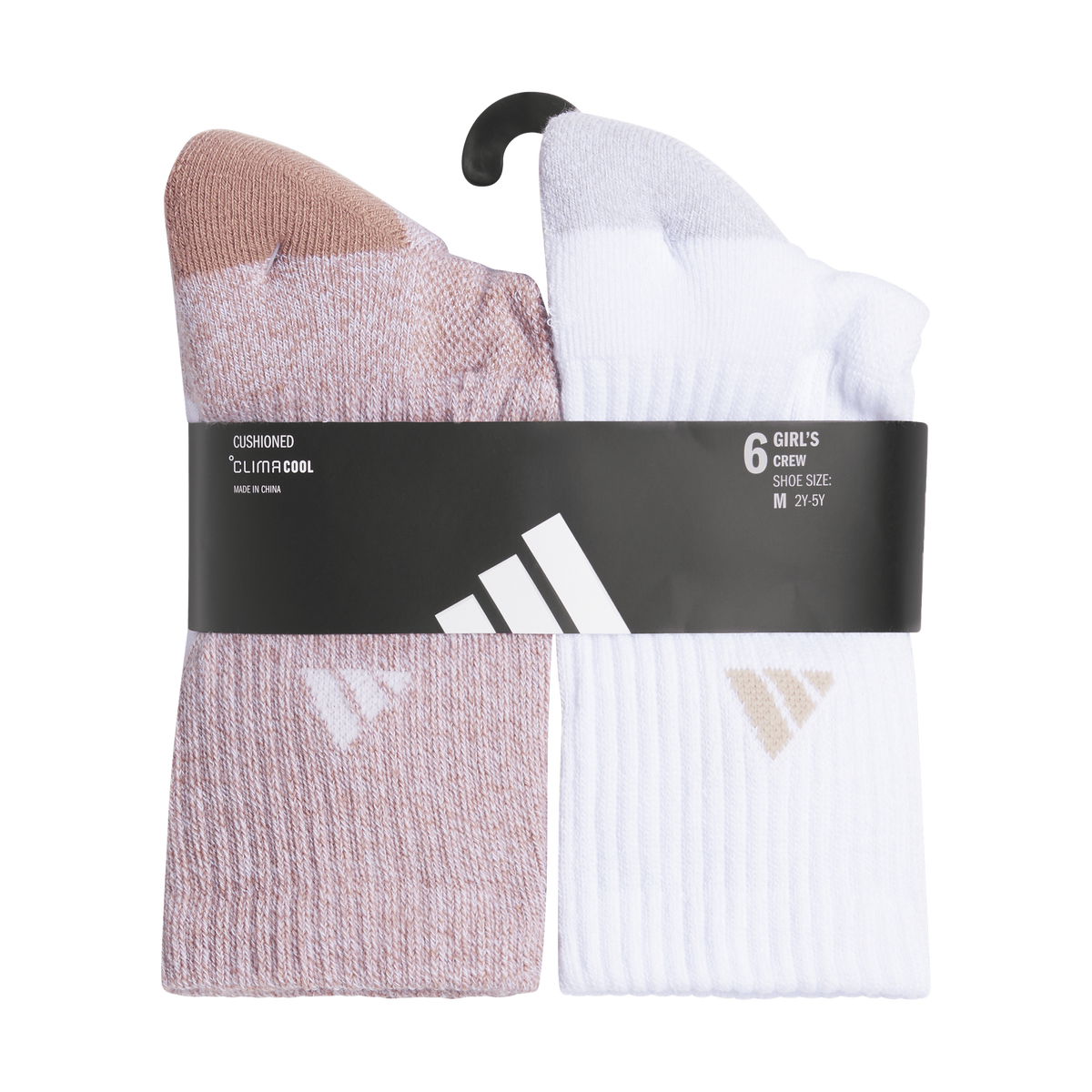 adidas Girl's Athletic Cushioned 6-Pack Crew Sock-6
