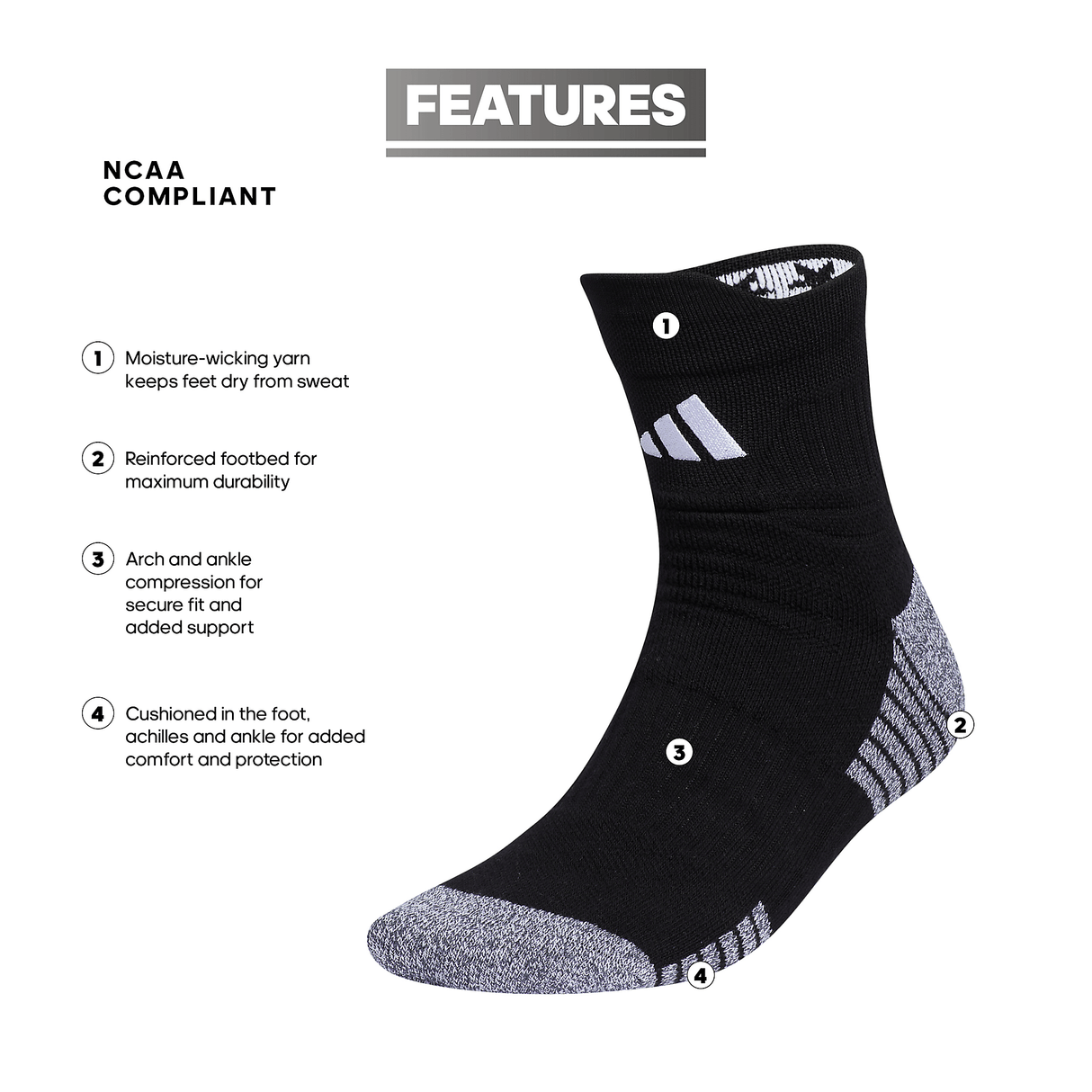 adidas 5-Star Team 2.0 High Quarter Sock-2