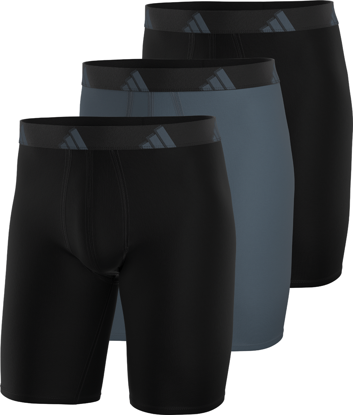 adidas Men's All Day Microfiber 3-Pack Long Boxer Brief-1