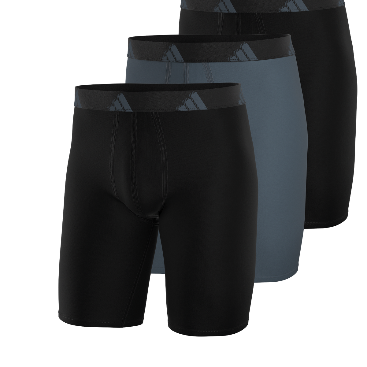 adidas Men's All Day Microfiber 3-Pack Long Boxer Brief-1